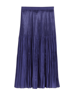 

Womens Autograph Pleated Midaxi Skirt - Navy, Navy