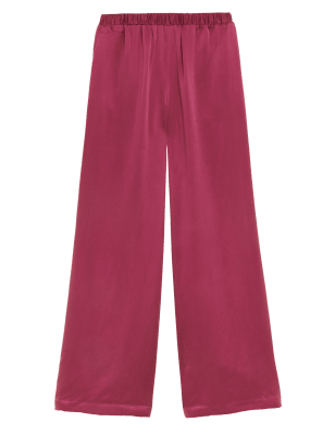 

Autograph Pantalón 100% seda de pata anchaWomens - Raspberry, Raspberry