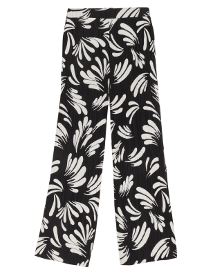 

Womens Autograph Jersey Printed Wide Leg Trousers - Black Mix, Black Mix