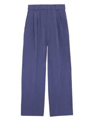 

Womens Autograph Pure Tencel™ Pleat Front Wide Leg Trousers - French Navy, French Navy