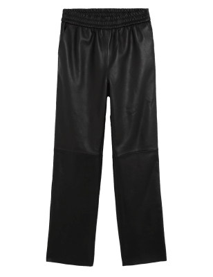 

Autograph Pantalón de piel de pata rectaWomens - Black, Black