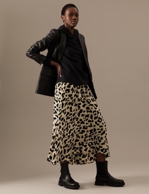 

Womens Autograph Animal Print Midaxi A-Line Skirt - Black Mix, Black Mix