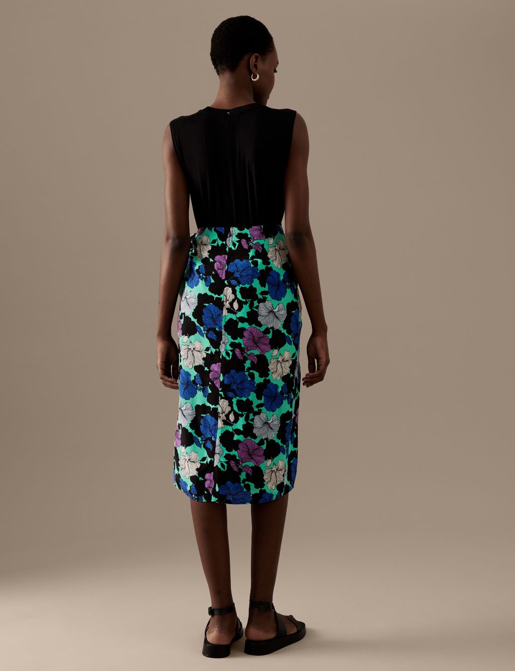 Cupro Rich Printed Midi Wrap Skirt image 5
