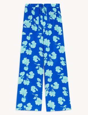 Printed Wide Leg Trousers