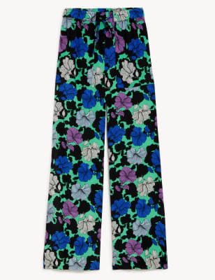 Printed Wide Leg Trousers
