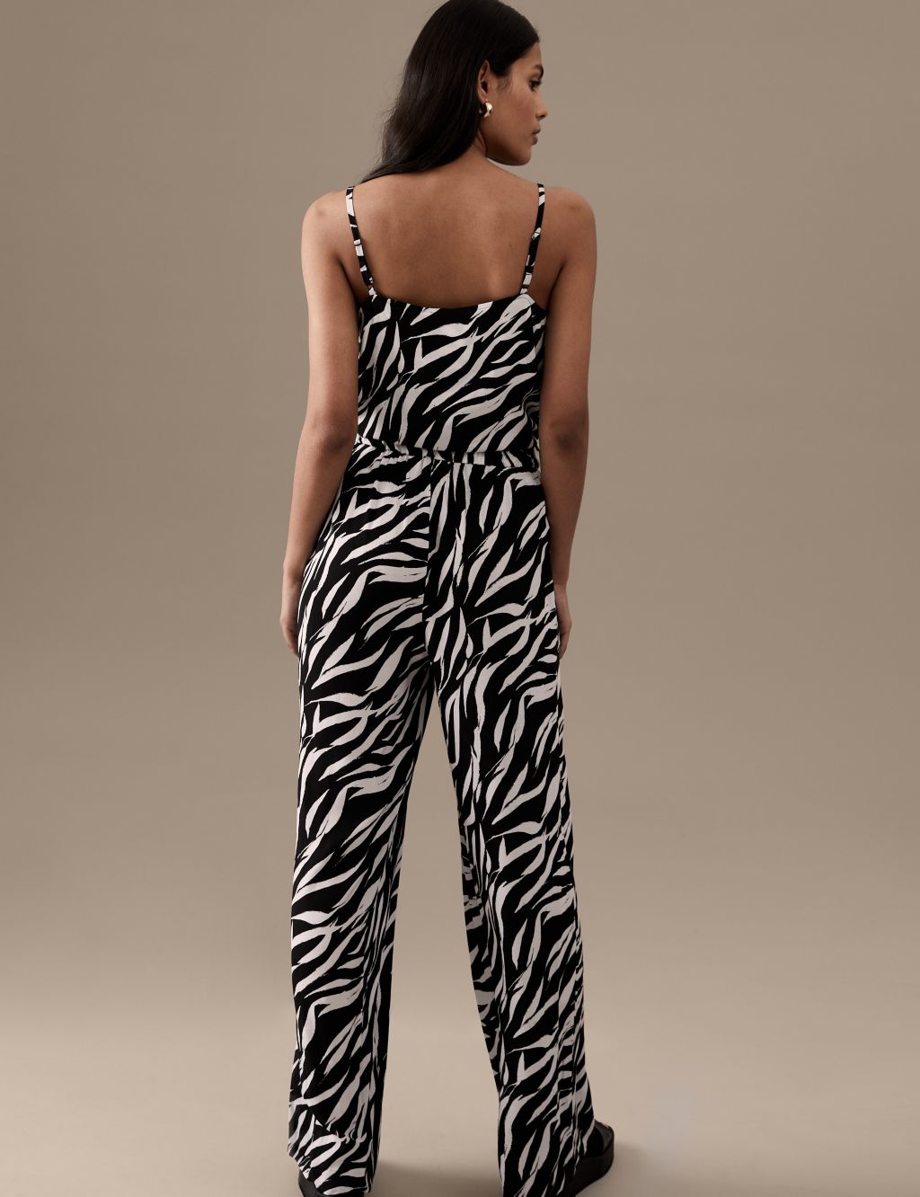 Printed Wide Leg Trousers image 4