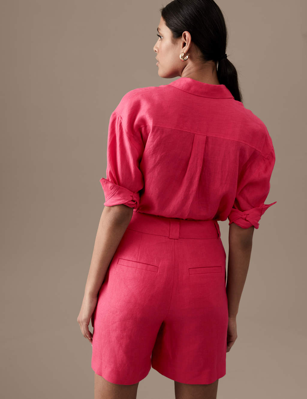 Pure Irish Linen High Waisted Shorts image 4