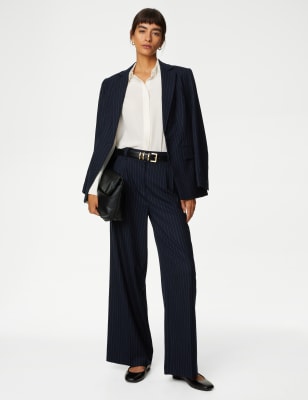 Wide-Leg Wool-Blend Pant