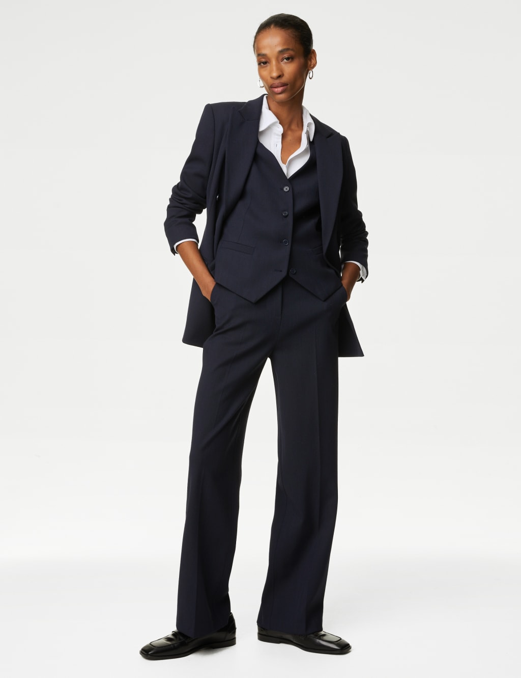 Wool Blend Straight Leg Trousers image 1