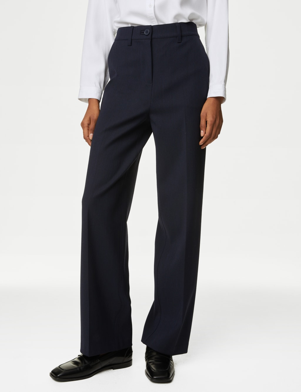 Wool Blend Straight Leg Trousers image 3