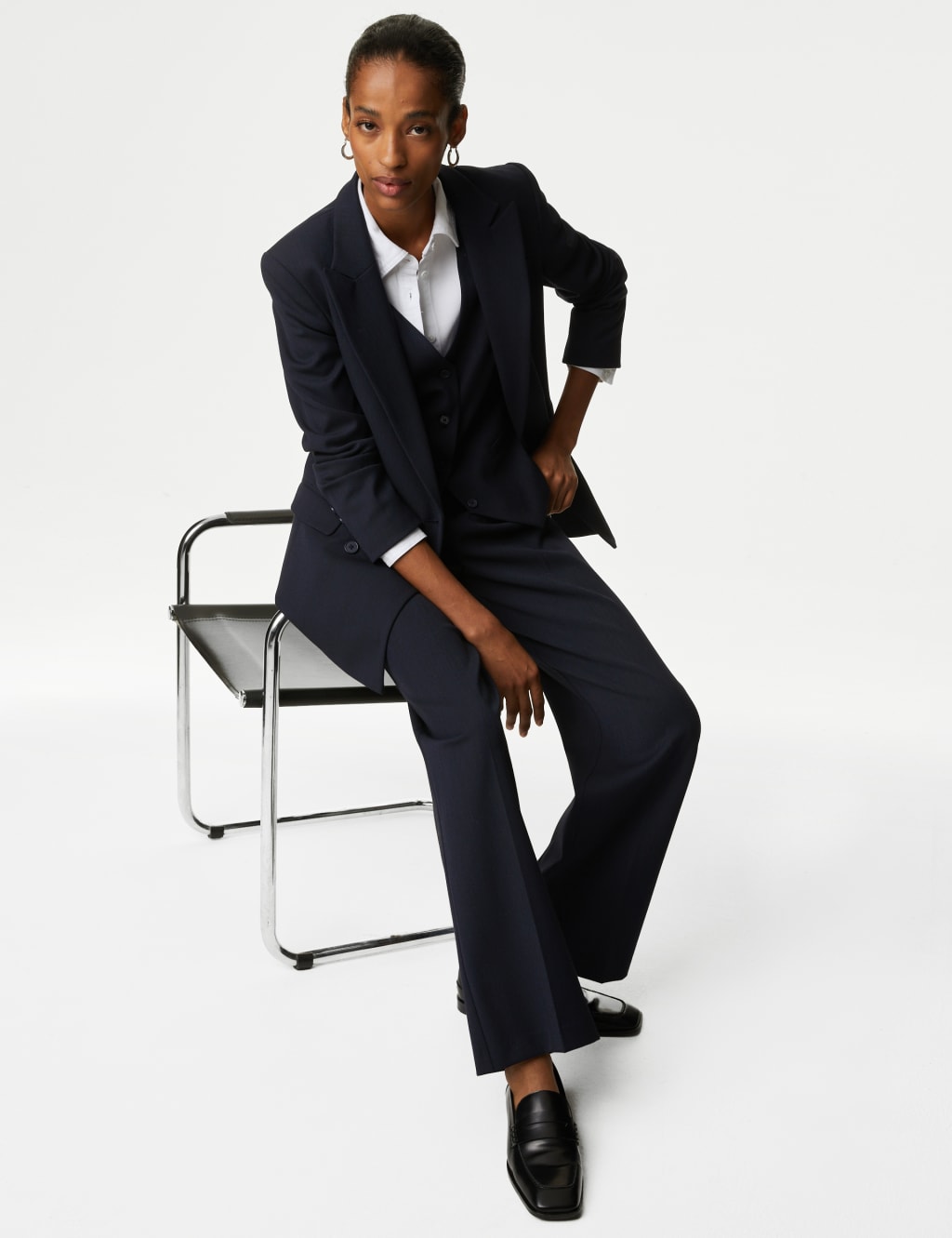 Wool Blend Straight Leg Trousers image 6