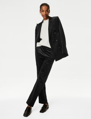

Womens Autograph Cotton Rich Cord Straight Leg Trousers - Black, Black