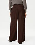 Cargo Wide Leg Trousers with Wool