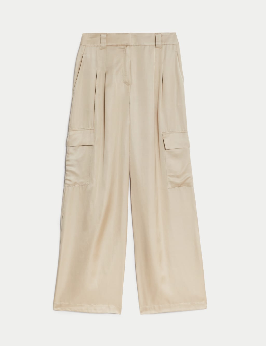 Satin Cargo Wide Leg Trousers image 2