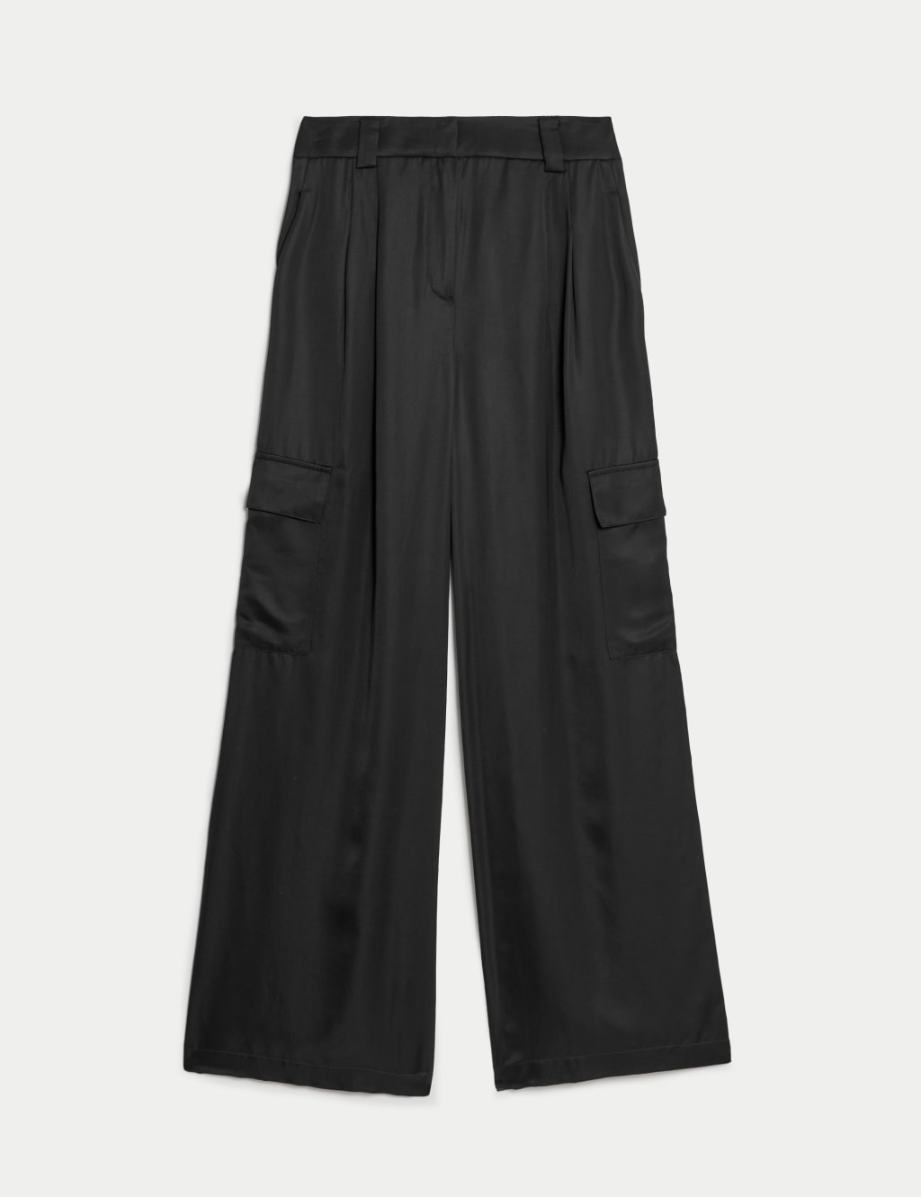 Satin Cargo Wide Leg Trousers image 2