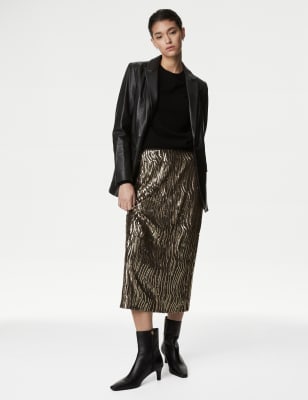 

Womens Autograph Sequin Midaxi Column Skirt - Gold Mix, Gold Mix