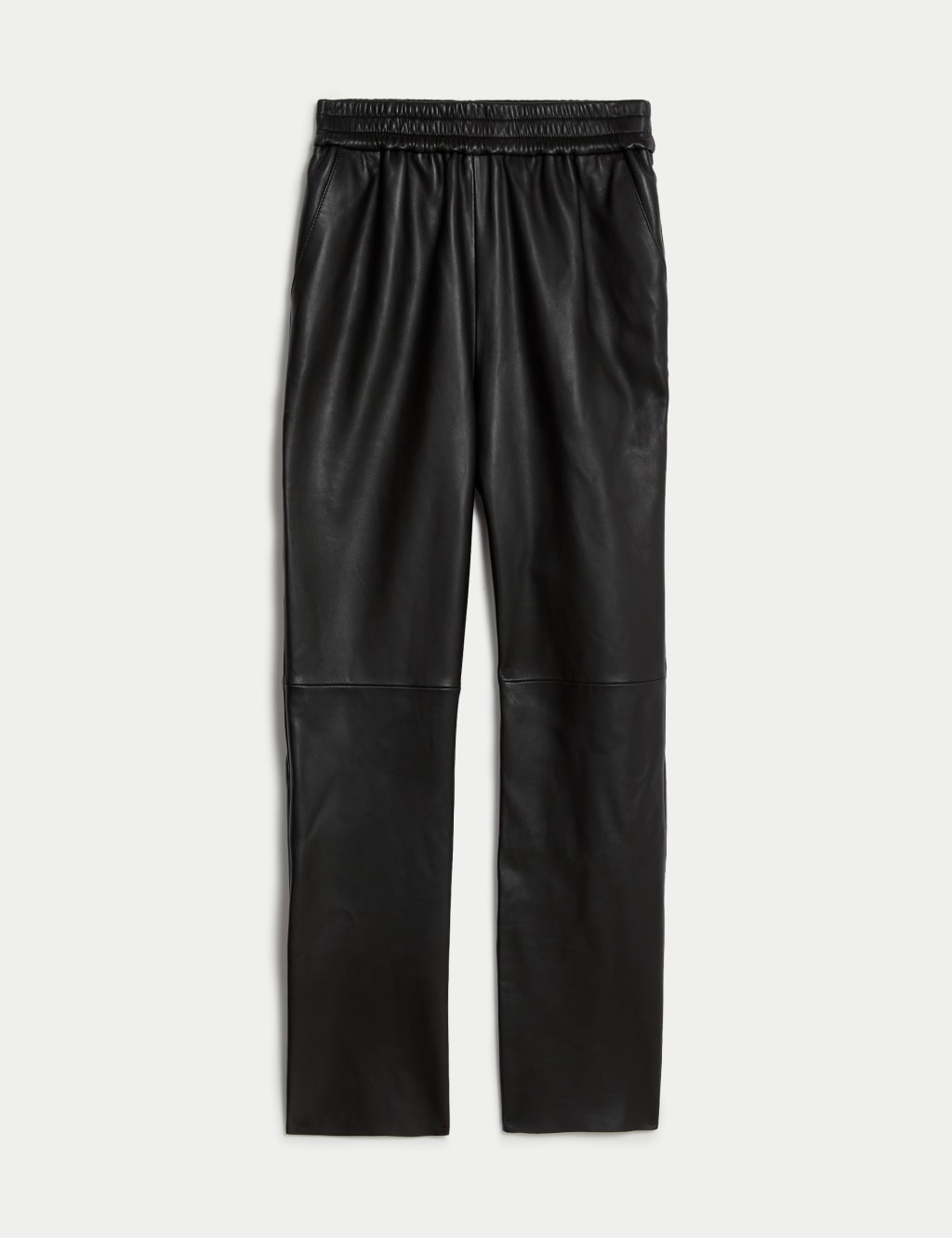 Leather Straight Leg Trousers image 2