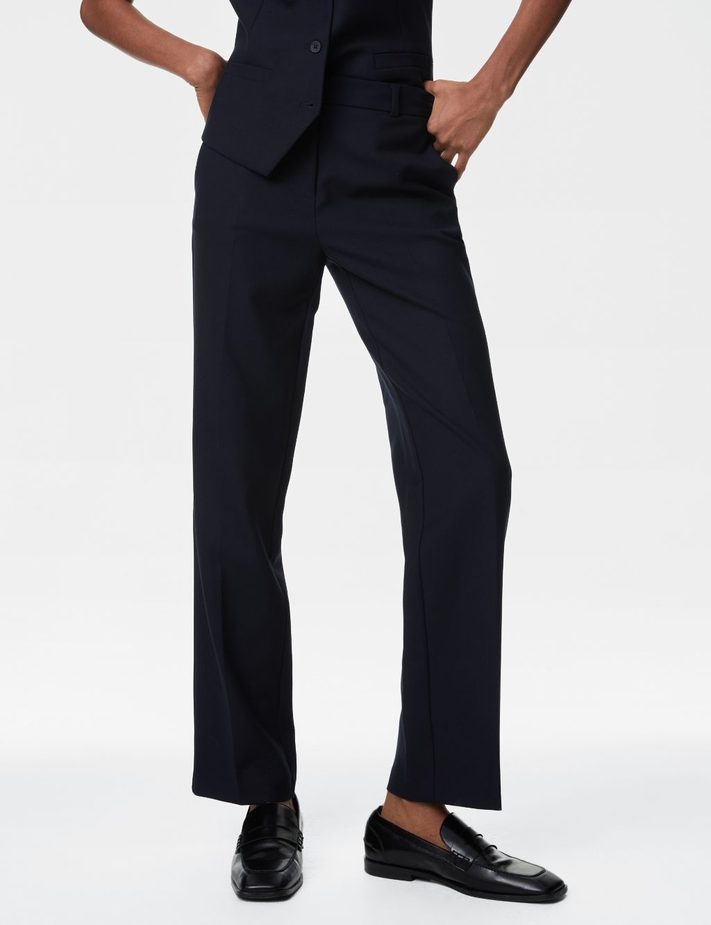 Straight Leg Trousers with Wool image 3