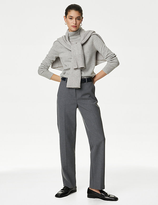 Straight Leg Trousers with Wool - CA