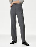 Straight Leg Trousers with Wool