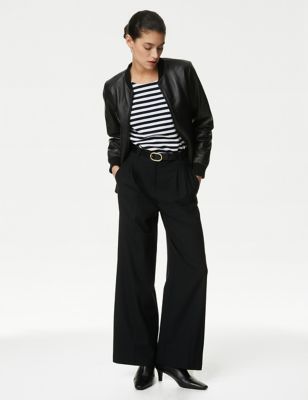 Straight-Cut Pants Black Wool and Silk | DIOR