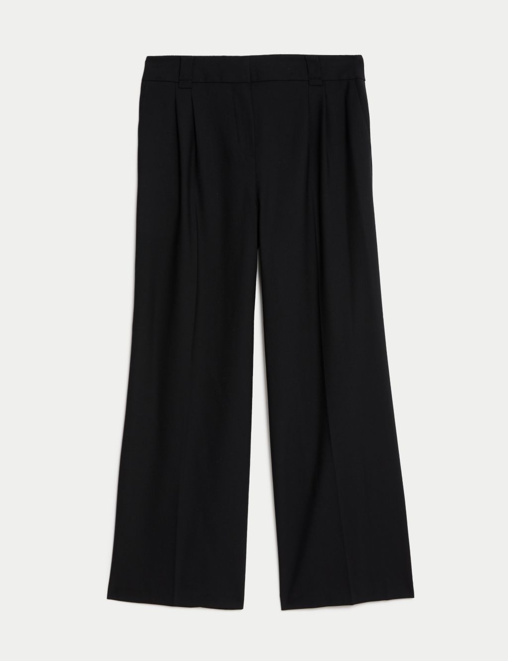 Wool Blend Wide Leg Trousers with Silk image 2