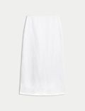Linen Blend Maxi A-Line Skirt