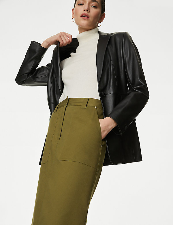 Cotton Rich Maxi Utility Skirt - FR