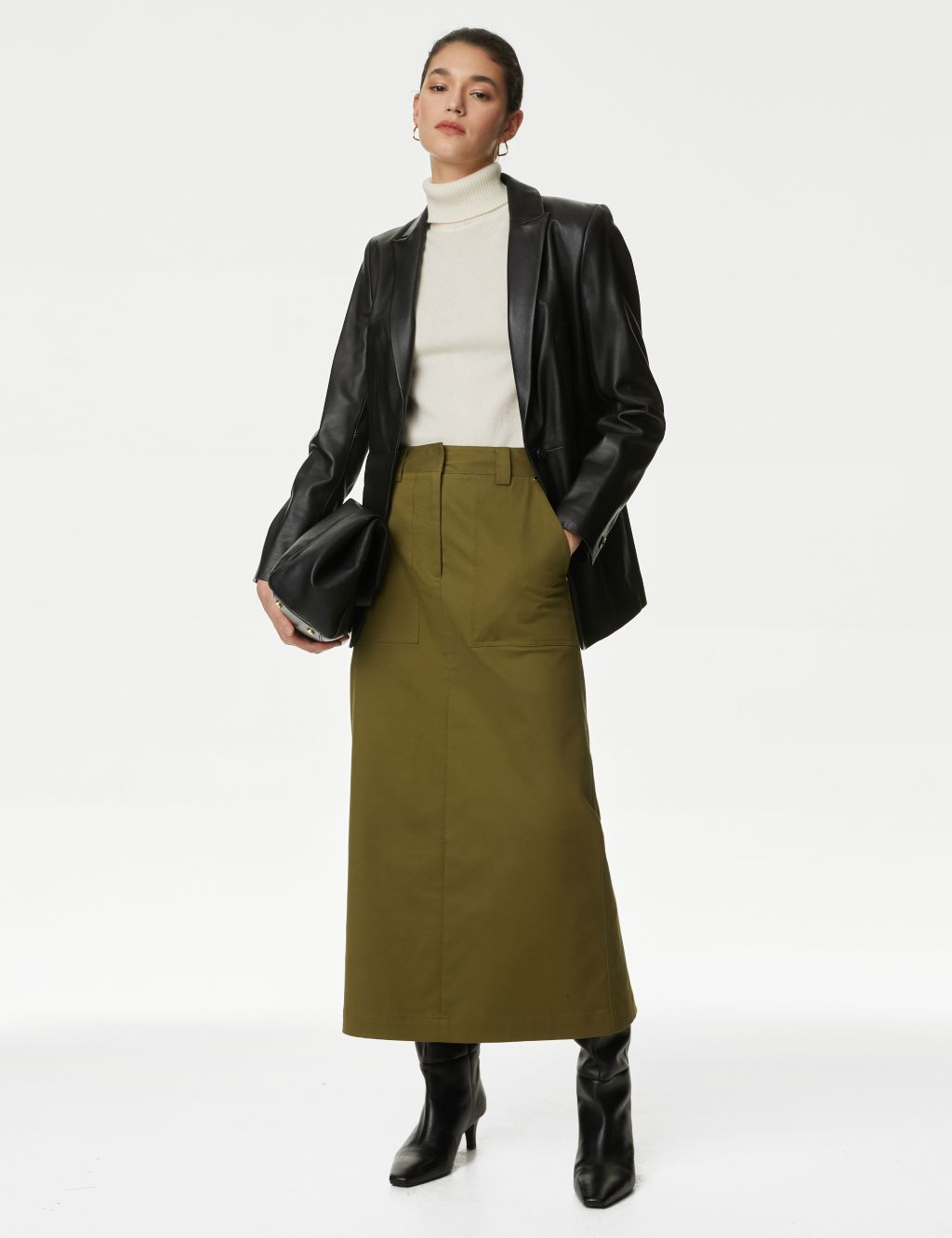 Cotton Rich Maxi Utility Skirt image 3