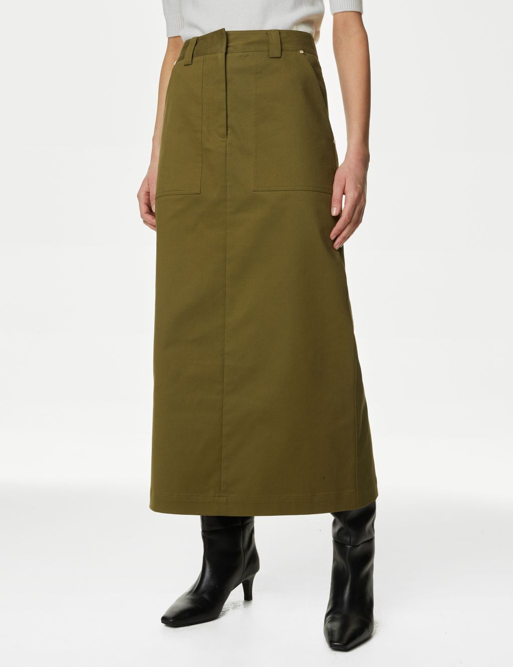 Cotton Rich Maxi Utility Skirt image 4