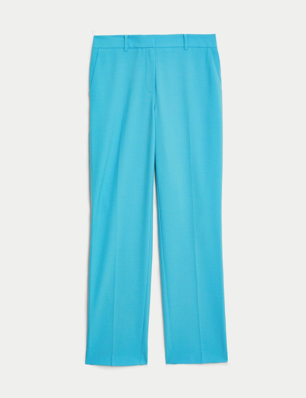 Wool Blend Straight Leg Trousers with Silk image 2
