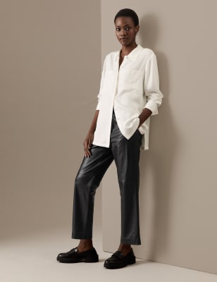 

Autograph Pantalón straight al tobillo de pielWomens - Black, Black