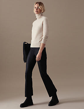 Leather Slim Fit Flare Trousers
