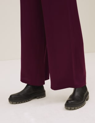 Pure Silk Wide Leg Trousers