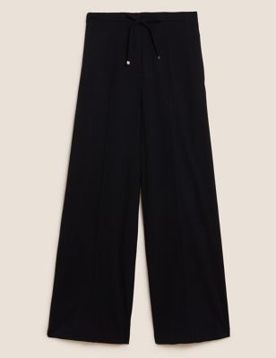 M&S Autograph Womens Wide Leg Trousers with Wool