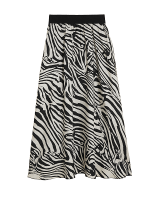 

Womens Autograph Midi-Glockenrock mit Tiermuster - Black Mix, Black Mix
