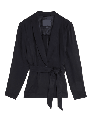 

Autograph Chaqueta de cupro con lazo en la cinturaWomens - Black, Black