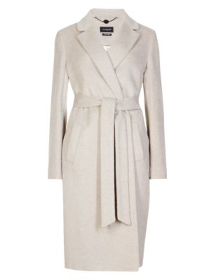 Wrap Over Belted Coat with Wool | Autograph | M&S