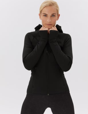 

Womens GOODMOVE Zip Up Hooded Fleece - Black, Black