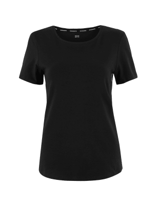 

GOODMOVE Top de manga corta de algodónWomens - Black, Black