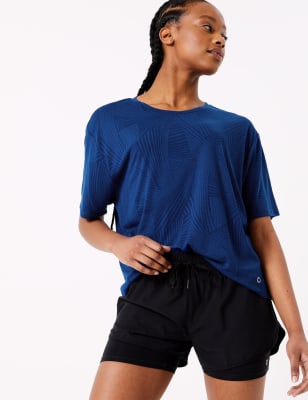 Top met korte mouwen en structuur