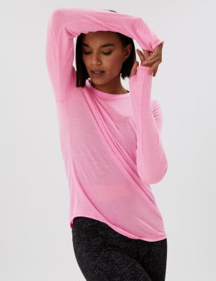 

Womens GOODMOVE Merinotec Crew Neck Long Sleeve Top - Rose Pink, Rose Pink