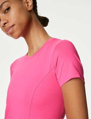 

Womens Goodmove Kurzarm-T-Shirt mit U-Ausschnitt - Rose Pink, Rose Pink
