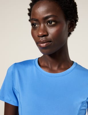 

Goodmove Camiseta de manga corta con escote abiertoWomens - Azure Blue, Azure Blue