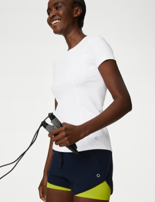 

Womens Goodmove Scoop Neck Short Sleeve T-Shirt - White/White, White/White