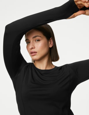 

Womens GOODMOVE Scoop Neck Long Sleeve Top - Black, Black