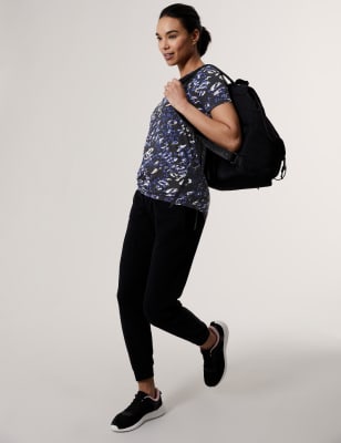 

Womens GOODMOVE Printed V-Neck Tie Side Yoga Top - Black Mix, Black Mix
