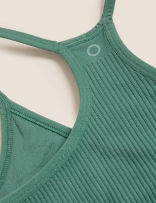

GOODMOVE Top de escote en pico sin costurasWomens - Faded Green, Faded Green