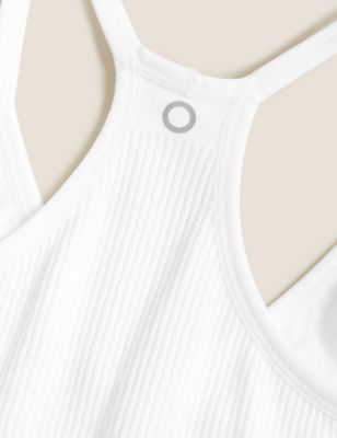 Womens GOODMOVE V-Neck Seamless Vest Top - White