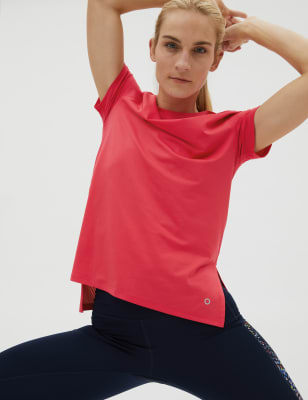 

Womens GOODMOVE T-Shirt mit Mesh-Detail auf der Rückseite und U-Ausschnitt - Bright Red, Bright Red